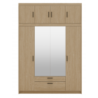 Szafa z lustrem nadstawką 176 cm garderoba TRINO dąb olejowany